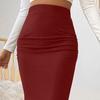 Женская макси-юбка с высокой талией, однотонная юбка-рыбий хвост, облегающая юбка длиной до щиколотки с подъемом бедер