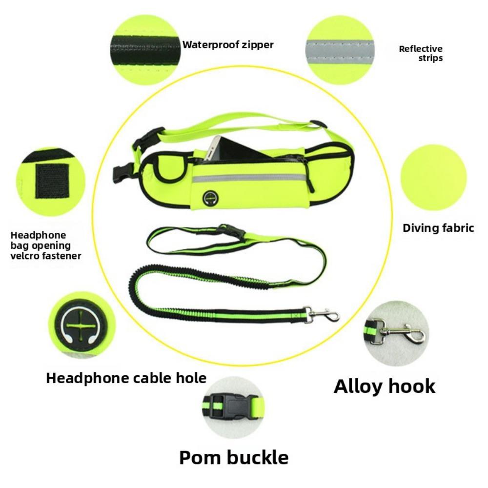 Sports Fanny Pack Dog Leash, Pet Running Leash, Dog Leash with Reflective Strip Outdoor Products