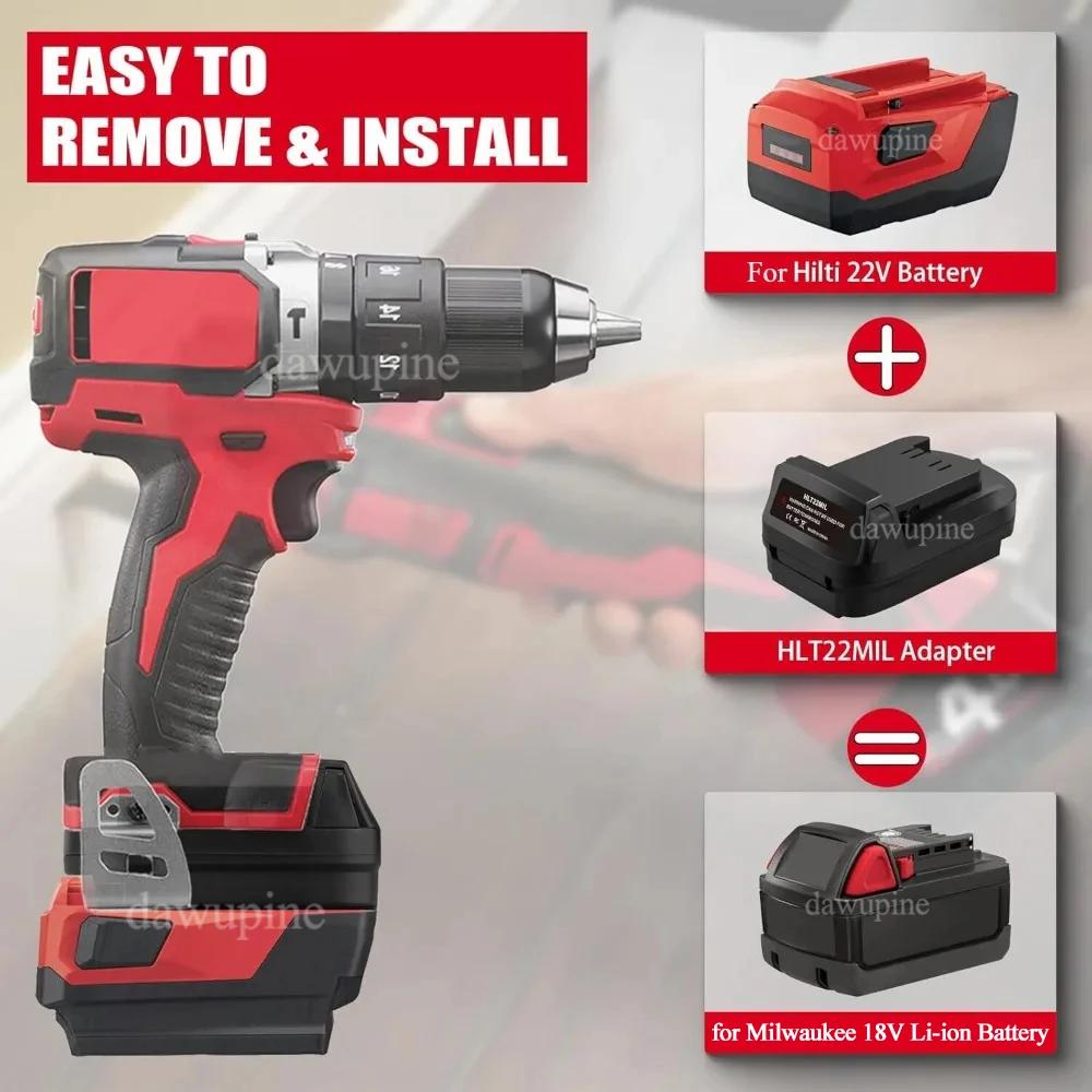 Адаптер-преобразователь для электроинструментов для аккумулятора Hilti 22V B22 Li-ion для Makita для Milwaukee для Dewalt для Bosch 18V Электрические инструменты