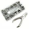 200Pcs Boxed Snaps Buttons Set Double Cap Leather Punch Pliers Durable Snap Fastener Kit  DIY Craft