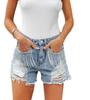 Европейские и американские женские летние модные джинсовые шорты с кисточками и цепочками (2023)