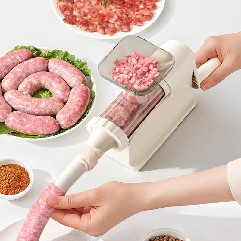 Manual Sausage Stuffer Machine Meat Grinder Filling Maker With Tubing Units For Homemade Production