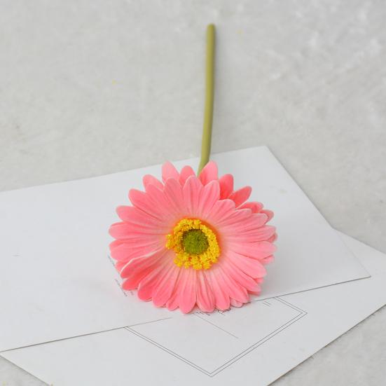 Artificial Gerbera Jamesonii with Stem Realistic Fake Silk Flower Home Office Table Centerpiece Faux Flower Branch Floral Arrangement Decoration