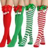 Ball Bows Thigh Stockings Sweet Hosiery Christmas Socks Winter Over Knee Socks Women Stockings