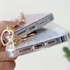 Прозрачный чехол из смолы с блестками для iPhone 17 Pro Max с браслетом, дизайн с прозрачным бантиком