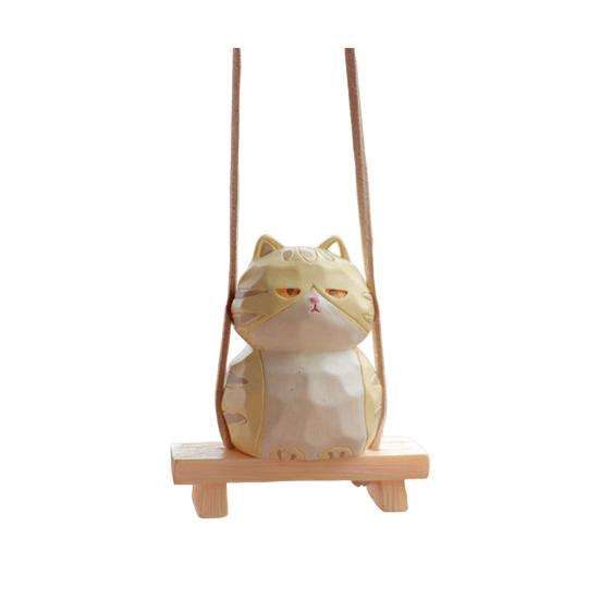 Подвесное украшение для автомобиля в виде кошки, мультяшный кот, зеркало заднего вида, воздушный шарм, милый кот, украшение для интерьера для любителей кошек