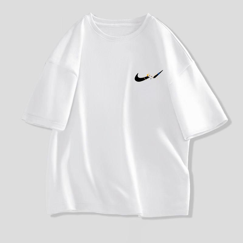 Футболка с короткими рукавами, мужская хлопковая летняя новая тяжелая свободная футболка с половиной рукавов, модная верхняя одежда