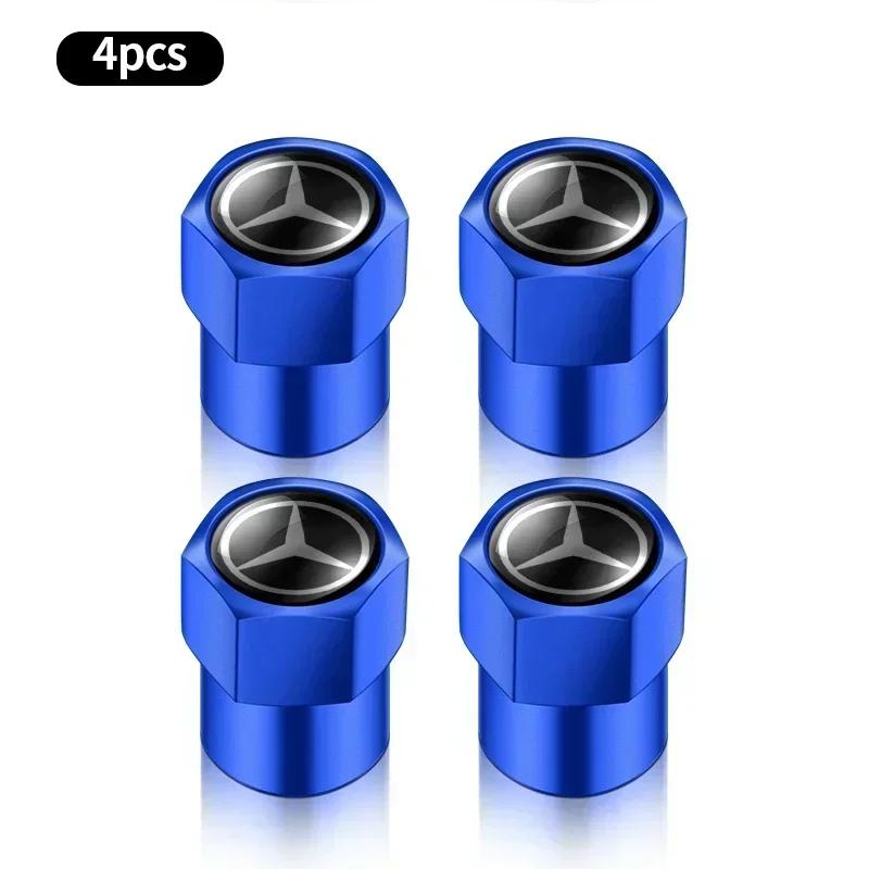 4pcs Car Tire Valve Caps Emblem metal Cap Case For Mercedes Benz B/C/E/S Class A Class C200L GLC GLE CLA Accessories Car Styling AF1