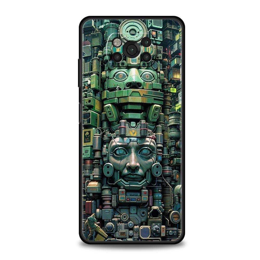 Vintage Totem Painting Phone Case for Xiaomi Poco F7 F6 F5 F4 F3 X6 X5 X4 X3 NFC F7 Ultra M4 C51 C55 GT 5G Soft TPU Cover Capas