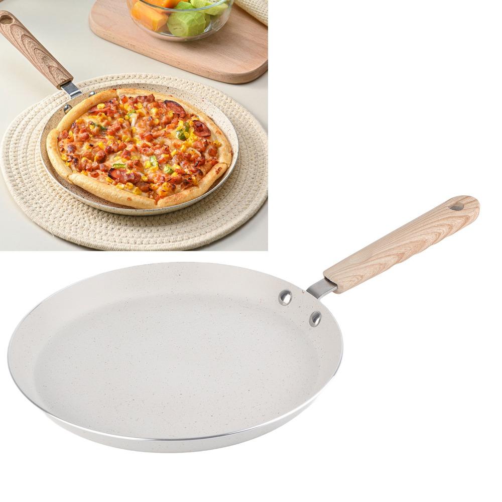 Non Stick Frying Pan Beige Flat Bottomed Cooking Pot Durable Flat Bottomed Pan Breakfast