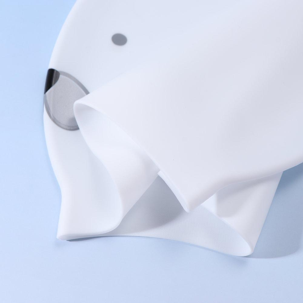 Ear Protection Seal Swim Cap Non-Slip Cartoon Swim Cap Women Girls Silicone Swimming Hat Unisex