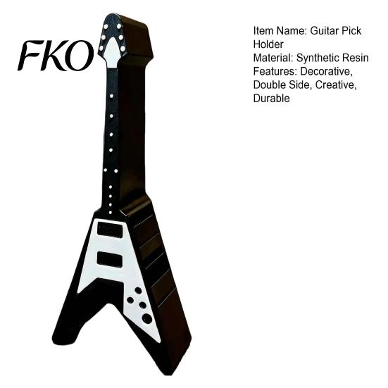 Musical Instrument Decor Guitar Picks Holder, Double Side Shape Display Decorative Table Decoration Theme Pick Storage Rack for Players And