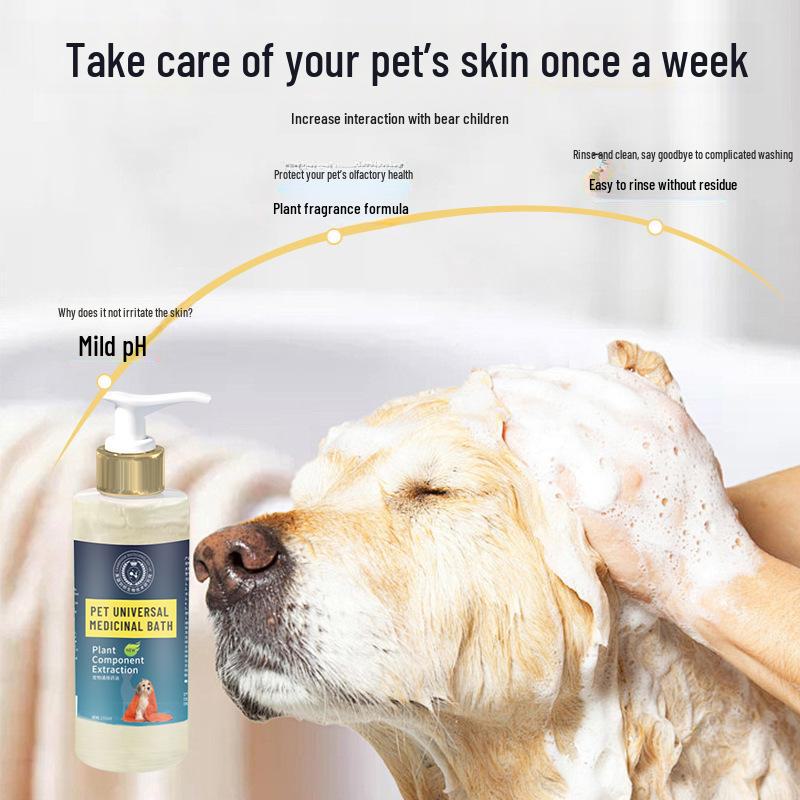 Herbal Medicated Pet Bath: Deodorizes, Smooths Hair, Treats Fungus, Cat/Dog Moss, Anti-Itch for Dogs & Cats