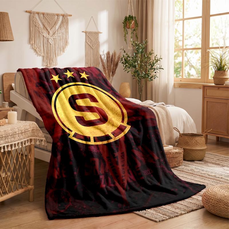 Sparta Prague Print Flannel Blanket Soft Warm Sofa Bed Throw Blanket For Home Office Bedroom
