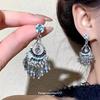 Ethnic Retro Teardrop-shaped Earrings for Women, Versatile Temperament, Metallic Flower Earrings, Earrings