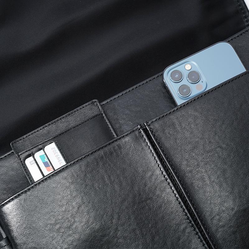 Мужская сумка через плечо, сумка через плечо в стиле кросс, натуральная кожа, вместительная, многослойная мужская сумка для бизнеса