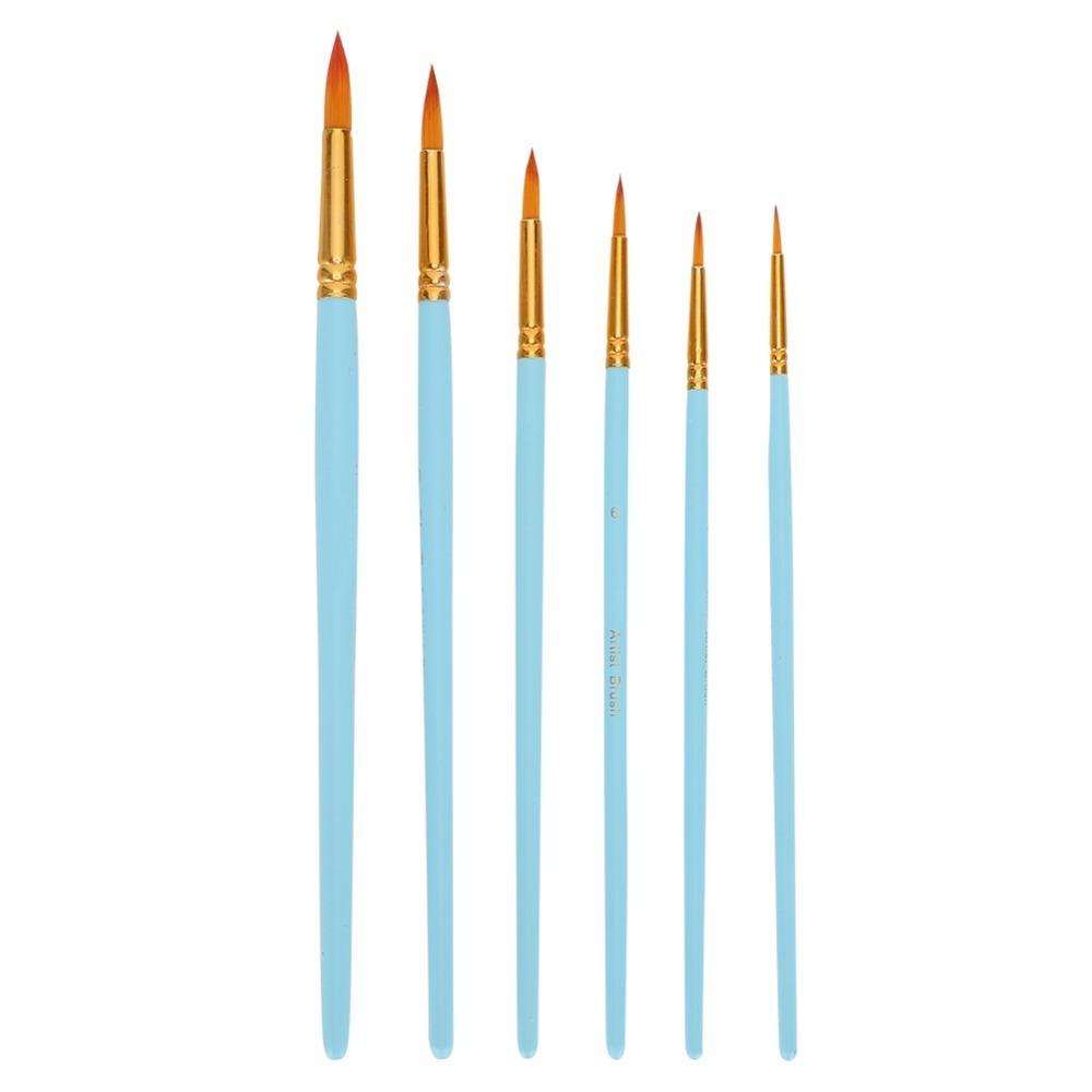6PCS blue hand grips 6pcs pointed line drawing brushes nylon drawing tools art craft creation
