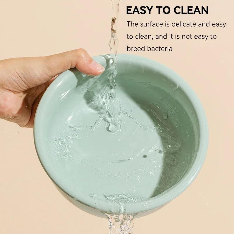 800ml Cat Food Water Bowl with Wood Stand Small Medium Dogs Elevated Drinking Eating Feeder Pet Cat Dog Ceramic Feeding Supplies