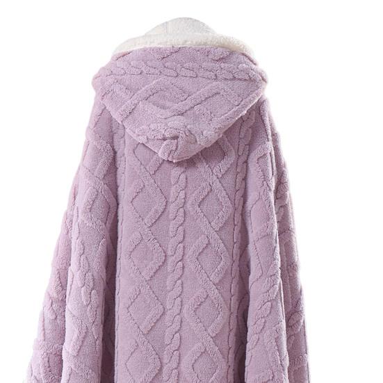 Накидка-шаль с капюшоном для дома и улицы теплая толстая двухсторонняя плюшевая машинка