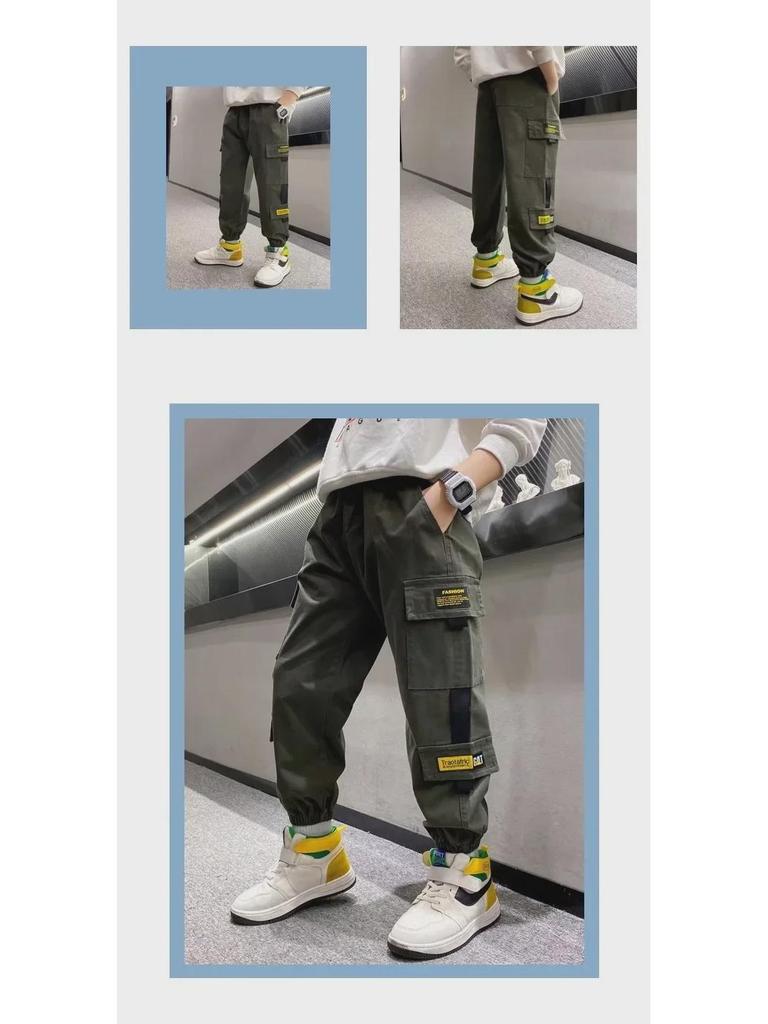 Повседневные брюки для мальчиков весна/осень 2023 г. — стильные детские брюки среднего и большого размера