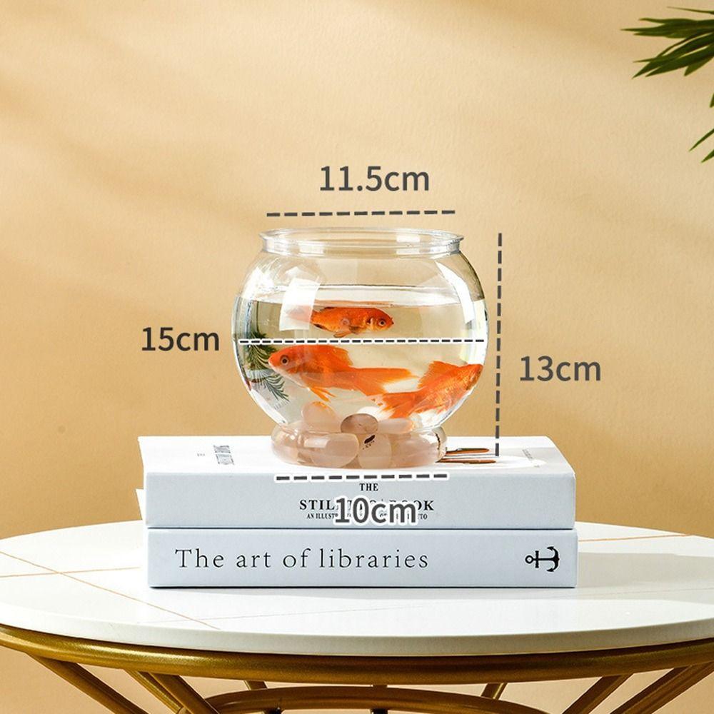 Portable Transparent Round Fish Tank Clear Desktop Aquarium Bowl Fish Bowl Small Aquariums