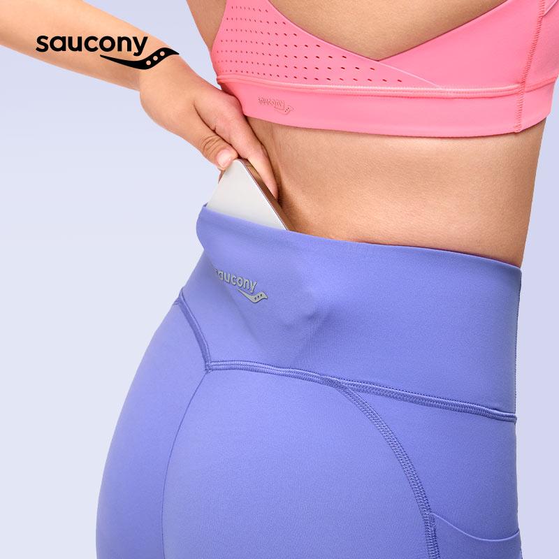 SAUCONY Однотонные обтягивающие шорты для бега женские шорты светло-молочно-серые фиолетовые SC1230013DY-PP36