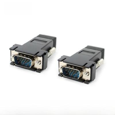 Адаптер VGA-RJ45: Сетевой удлинитель для сигнала VGA через сетевой кабель, 15-контактное соединение