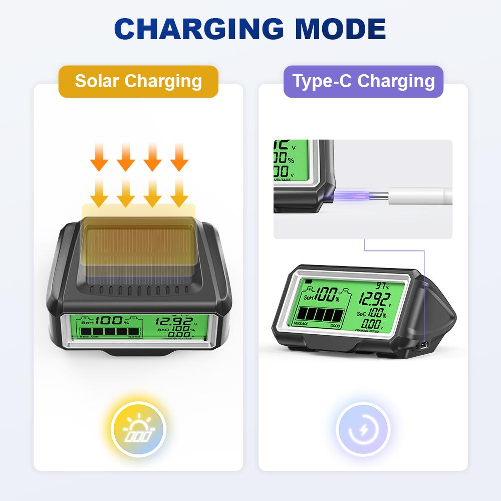 12V Battery Tester Battery Health Analyzer Charging Tester Tool ANCEL BM200 PRO 12V LED Car Battery Monitor Head-Up Display