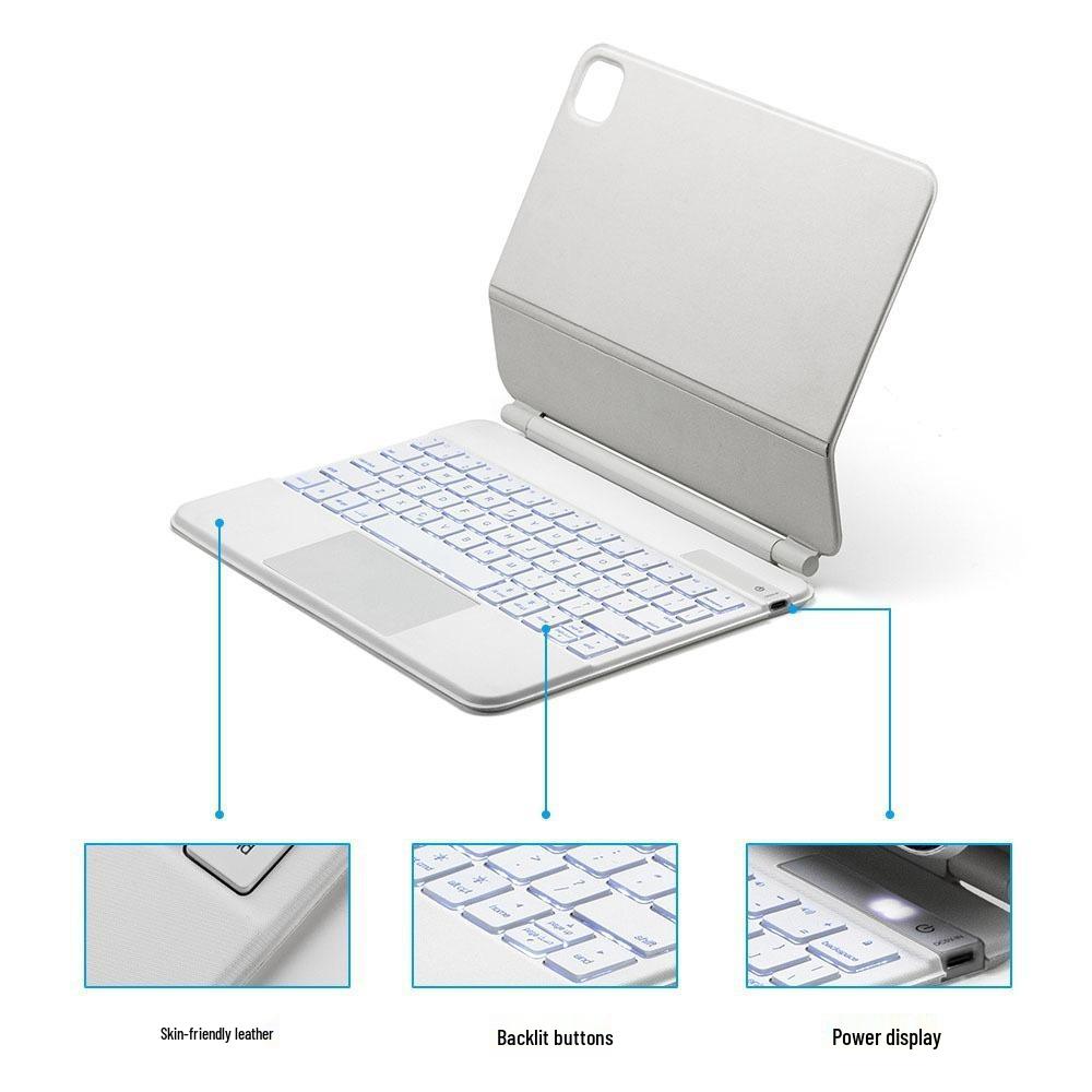 Магнитная подвесная клавиатура Magic Keyboard для iPad Air 11-го поколения и Pro 13 - С подсветкой, с чехлом Sleep Air 5