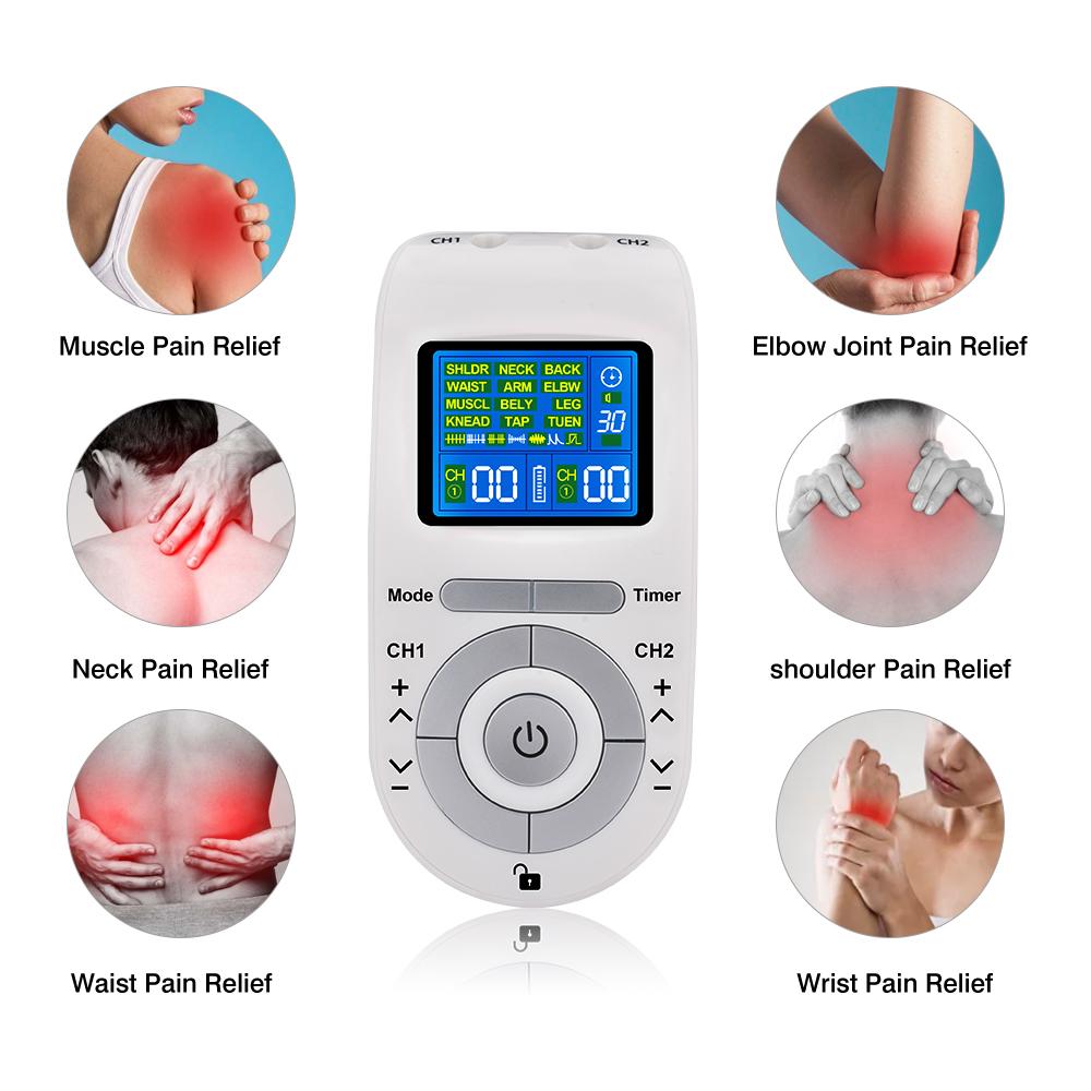 4-Mode Electric Tens Muscle Stimulator EMS Acupuncture Face Body Massager Digital Therapy Massage Tool Electro Stimulator