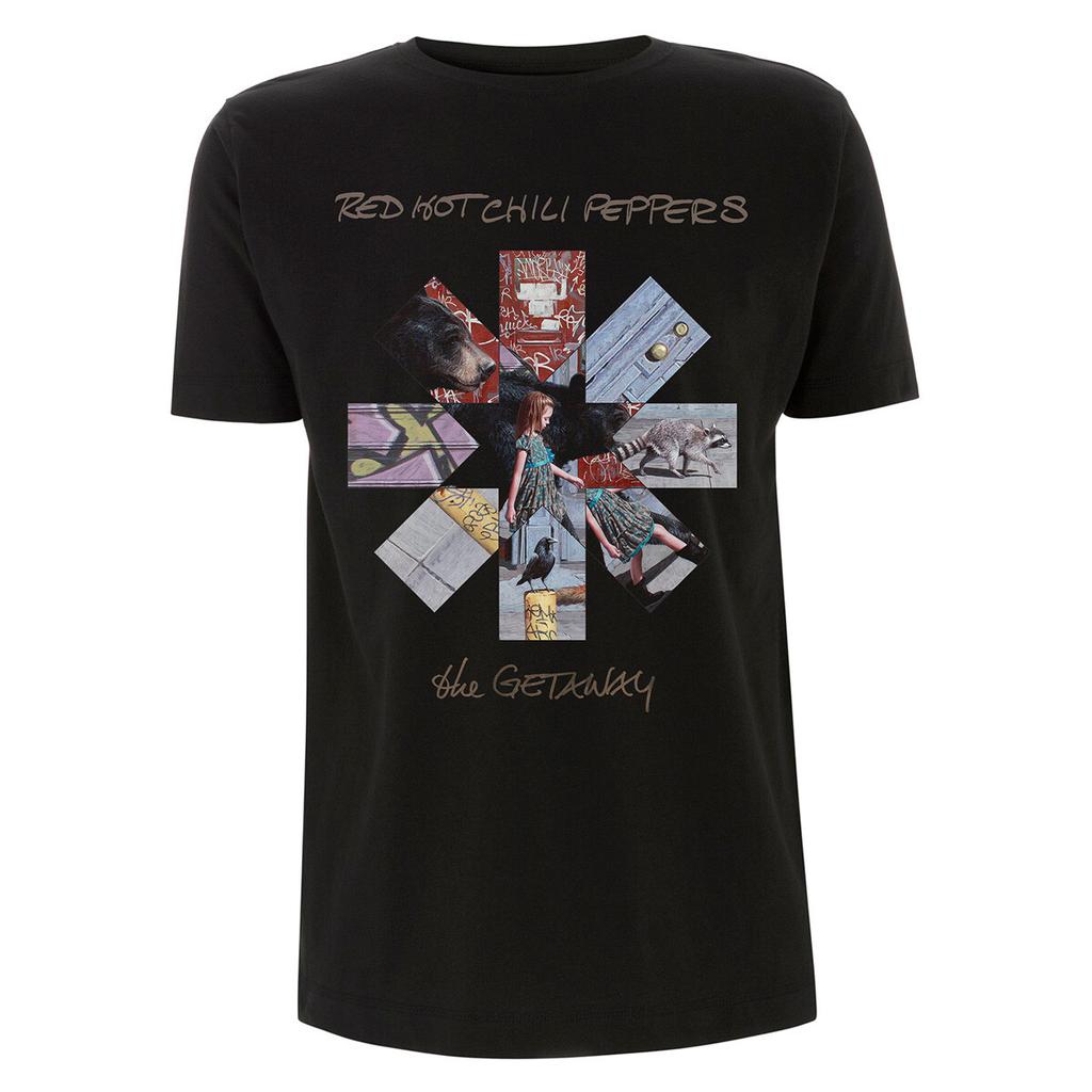 Red Hot Chili Peppers T-Shirt Getaway Album Asterix Rock Band Official Black New