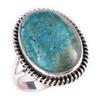Кольцо из серебра 925 пробы с натуральным тибетским бирюзовым камнем ручной работы, размер 7 N5i11