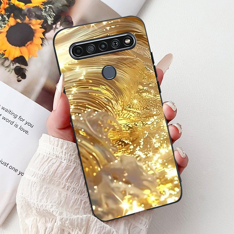 Для LG K41S K51S 2020 Элегантный Чехол для Телефона с Цветочным Котом, Для LG K41S K51S LM-K410 LM-K510 Черный Силиконовый Мягкий Чехол