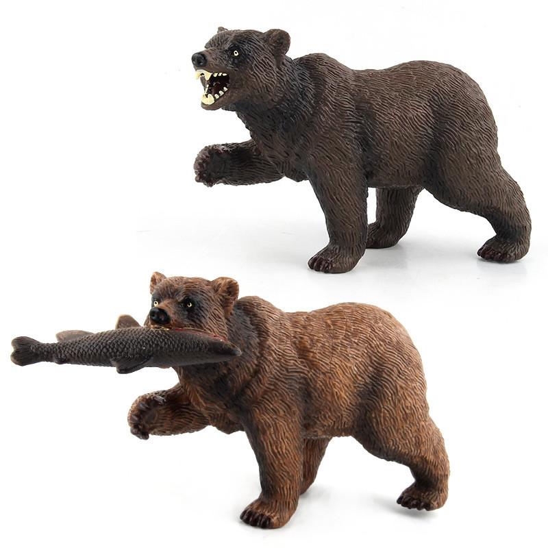 Authentic Forest Animal Figurines Black Bear And Brown Bear Realistic Toy Set