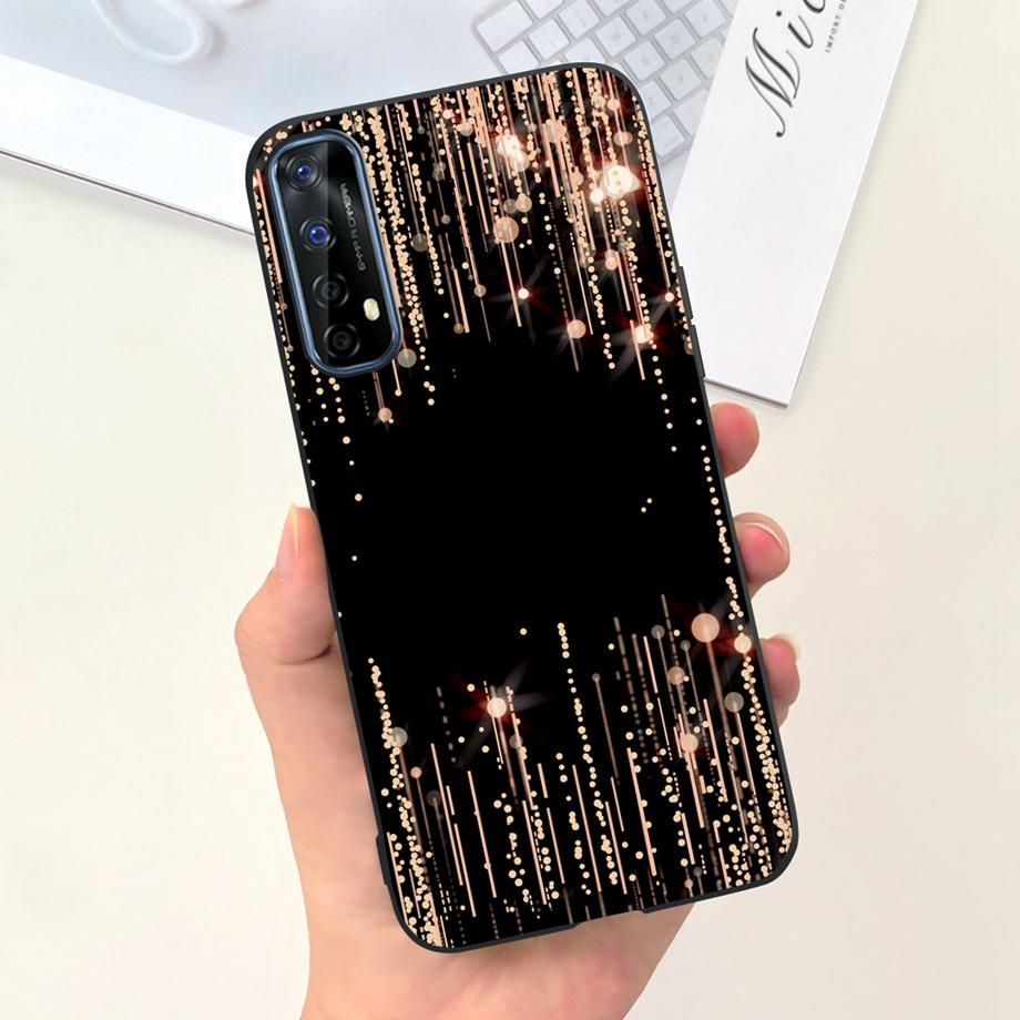 For Realme 7 4G Global Version Case Matte Liquid Silicone Bumper Shell For Realme7 RMX2155 Back Cover Lovely Cat Design Fundas