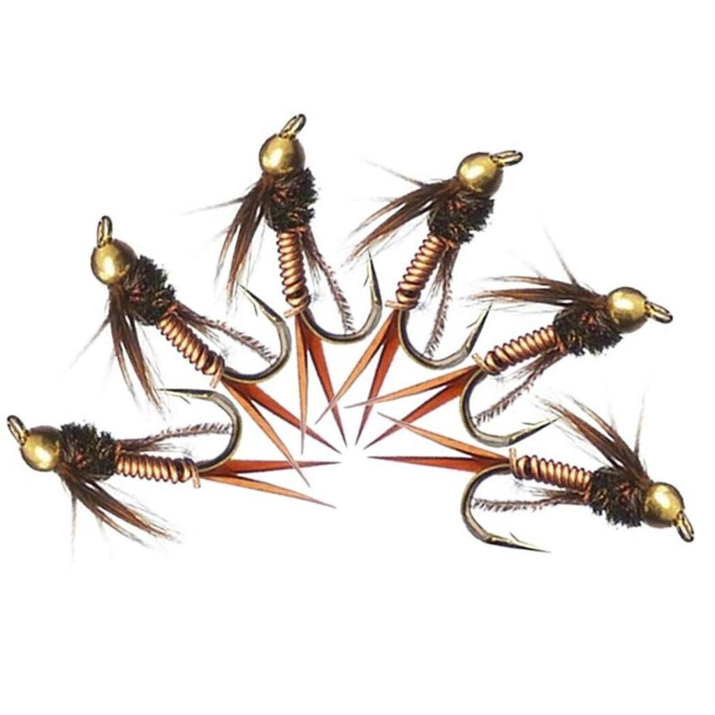 24 шт. латунная бусина с головкой, приманки для рыбалки нахлыстом, приманки для ловли форели, приманки с коробкой для мух