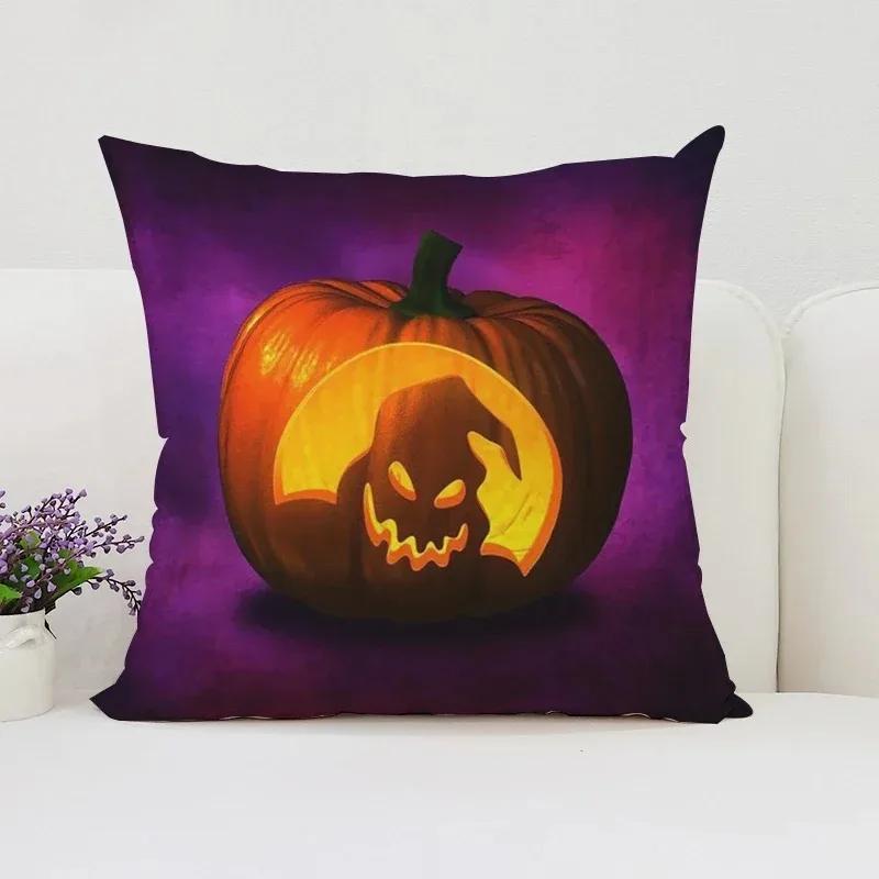 Декоративная наволочка с изображением тыквы и кошки на Хэллоуин, подходящая для дома, гостиной, дивана, спальни, декоративная наволочка