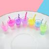 2Pcs Durable Vivid Ornament Colorful Dollhouse Miniature Drink Cup for Decor Simulation
