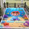 Custom Text Baby Shark Pattern Floor Rug Soft Indoor Carpet Mat Living Room Bedroom