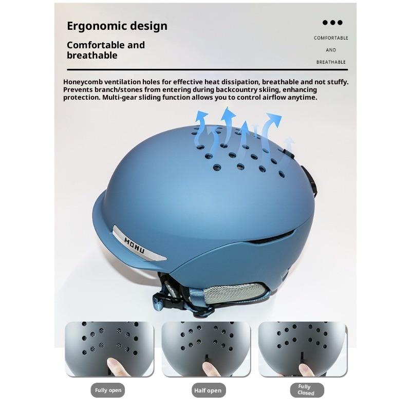 Лыжный шлем Интегрированное формование Мужской и женский Одинарная и двойная доска Для помещений и улицы Безопасность Противоударный Теплый Лыжный шлем Снаряжение