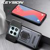 KEYSION Ударопрочный чехол для Xiaomi Redmi Note 15 Pro+ 5G Защита сдвижной камеры Металлическое кольцо-подставка Чехол для телефона для Redmi Note 15 4G 5G