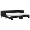 VidaXL Daybed with Trundle Bed and Mattress Black 80x200 Cm Fabric 3196593