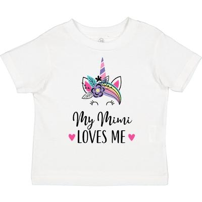Inktastic Моя Мими Любит Меня Девочка Единорог Футболка для Малышей Внук Детский Душ