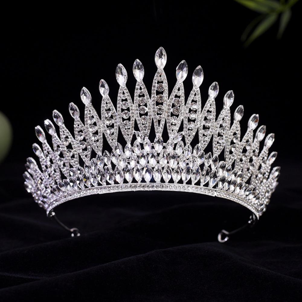 Elegant Zinc Zinc Alloy Princess Crown Sparkling Bridal Headwear Women Hair Hoop Stage Performances