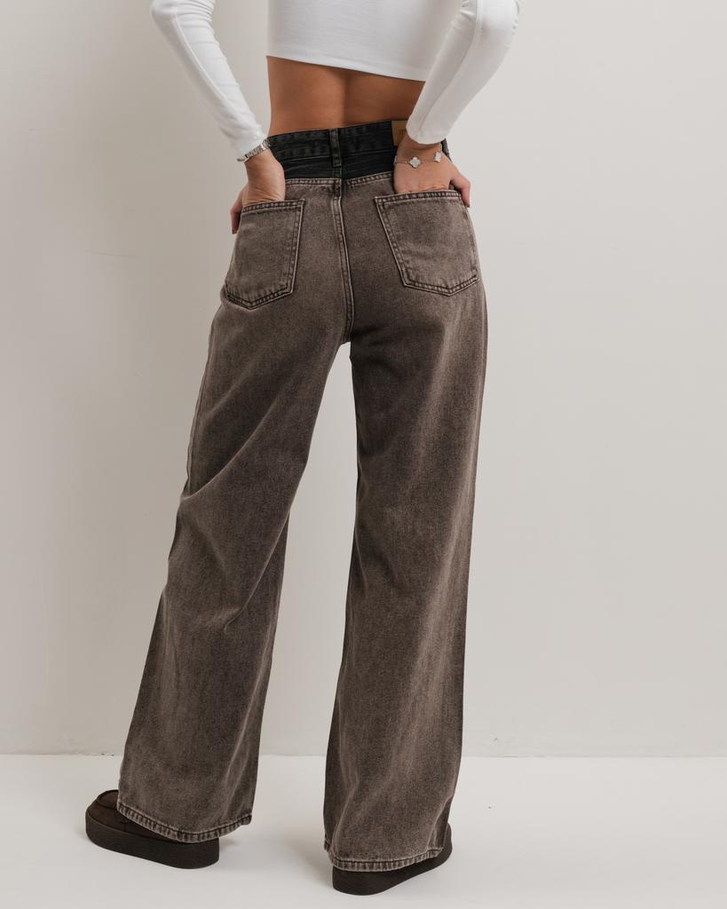 Джинсы женские It's Basic 4277 38 коричнево-серые