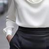Women Shirt Swing Collar Long Sleeve Design Loose Fit Shirt Solid Color Versatile Office Lady Shirt Workwear