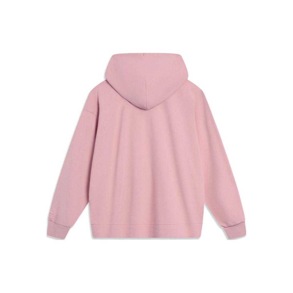 Li-Ning Спортивная модная серия с вышитым логотипом, толстовка с капюшоном, унисекс, топы, розовые AWDT583-6