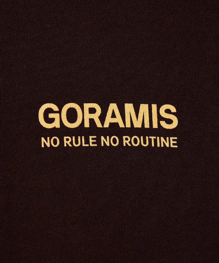 GORAMIS Slogan Logo Print Sweatshirt [Brown]