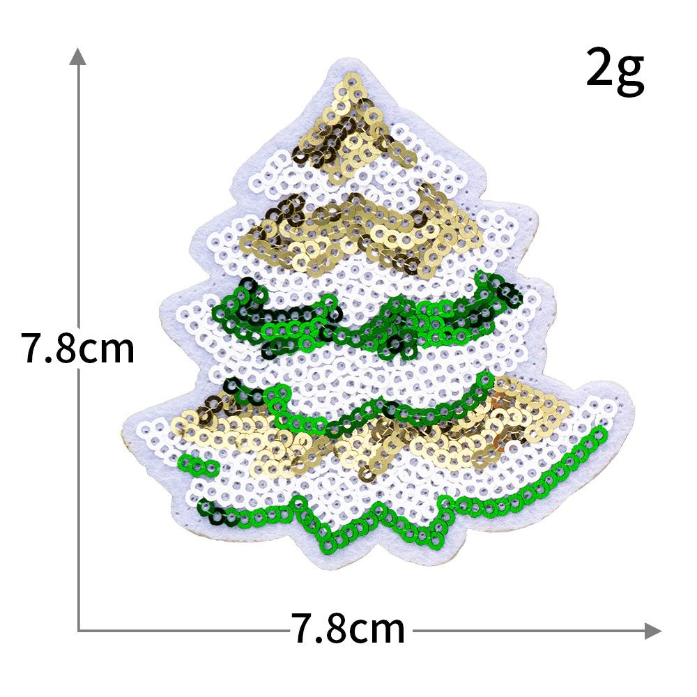 Christmas Sequins Embroidered Cloth Sticker Santa Snowman Holiday Decoration Badge Patch Christmas Tree Gift Snowflake