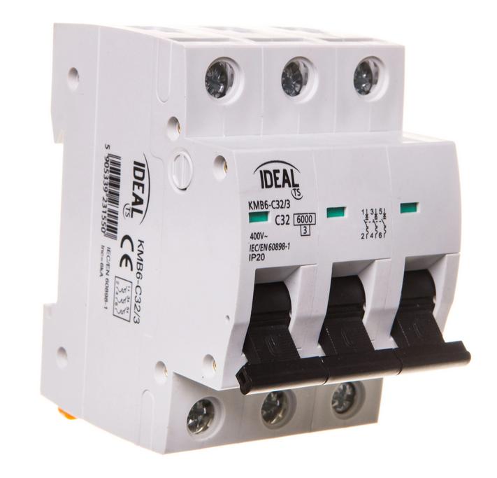 Circuit breaker 3P C 32A 6kA AC KMB6-C32/3 VDE 23155
